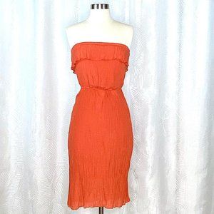 Orange/Coral Tube Midi Dress
